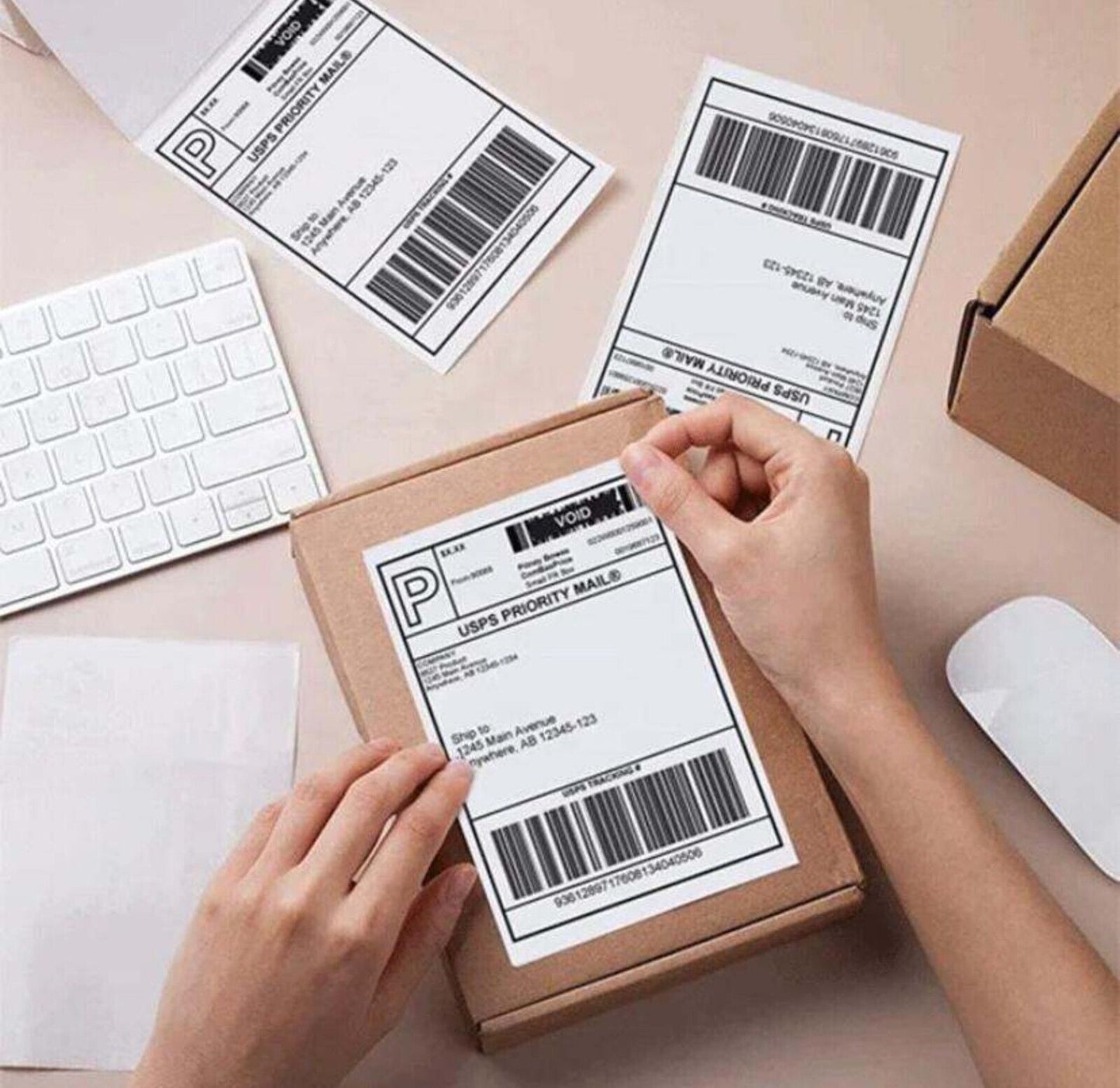 4 Rolls 4x6 Direct Thermal Shipping Labels - 250 per roll - 1000 labels