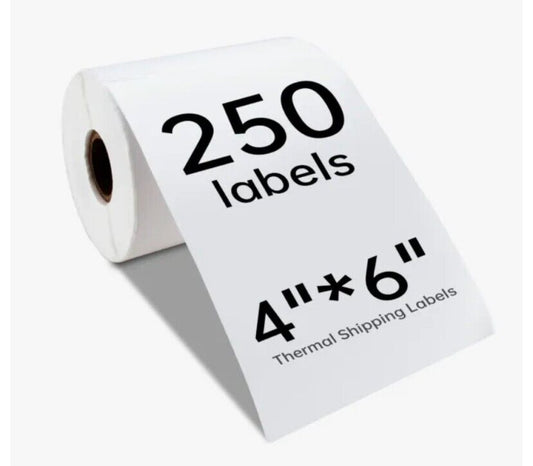4 Rolls 4x6 Direct Thermal Shipping Labels - 250 per roll - 1000 labels